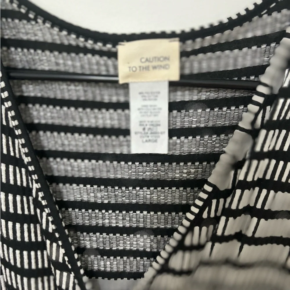 Caution To The Wind Black and‎ White Casual Midi Sundress